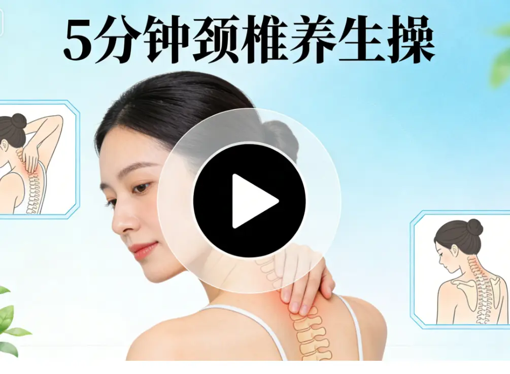 低头族救星！5分钟颈椎养生操，轻松缓解脖子僵硬